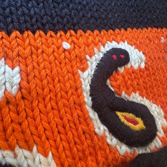 Roberta Freymann Sunflower Knit Oversized Sweater Women Autumn Vintage Tunic - Picture 10 of 16